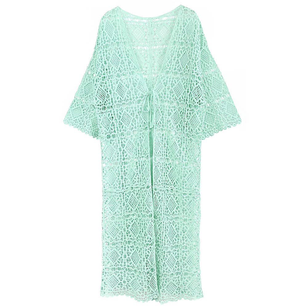 Sensibling Corp. - Wholesale Cardigan - Women's - Open Front Tie Crochet Long Cardigan3