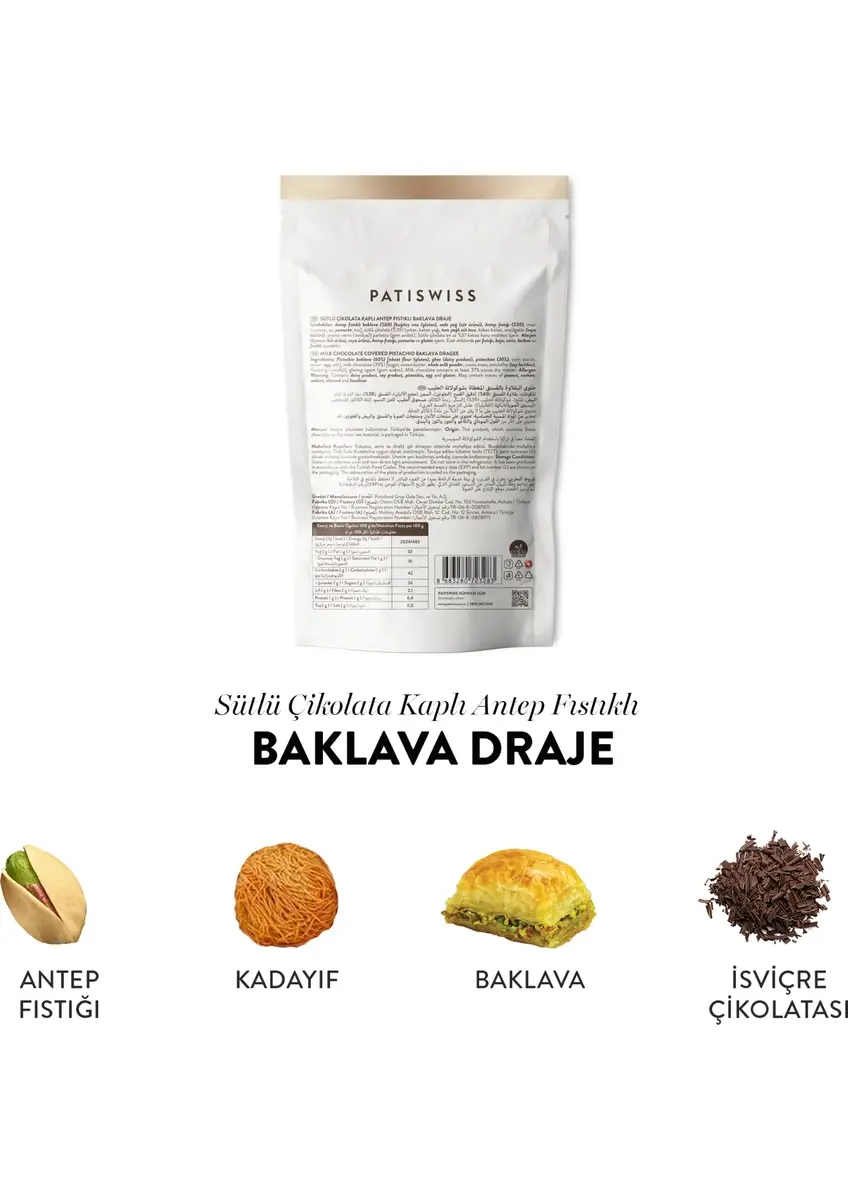 Pistest - Wholesale Chocolate Covered Sweets - Dubai Chocolate Coated Pistachio Baklava Dragee 80 gr2