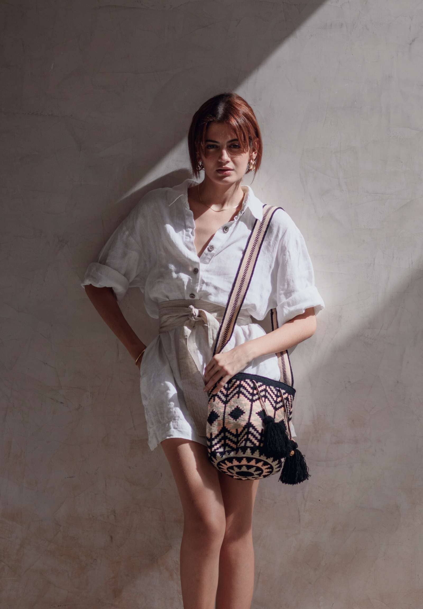 Lombia + Co. – wholesale Crossbody bag – Women's – Best-Selling Neutral WAYUU Mochila (Geisha Size M)3