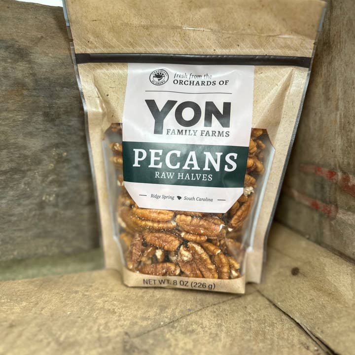 Raw Pecan Halves - 8oz bags for wholesale by Yon Family Farms