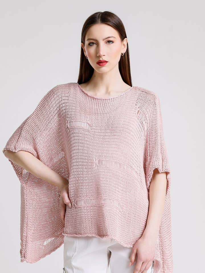 Jean Elbow Slv strikket top med åben bar (BQ909) for engroshandel hos TINA Stephens Italy/Tees By Tina