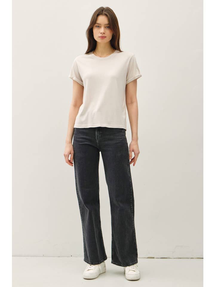 Be Cool - Wholesale T-Shirt - Women's - BOXY CUT TEE W/ ROLL SLEEVE18