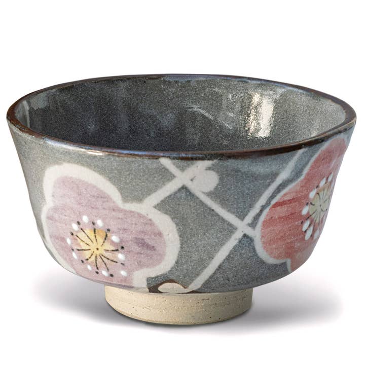 Aprikalife – Engroshandel Skål – Håndlavet japansk grå Matcha te skål med blomster