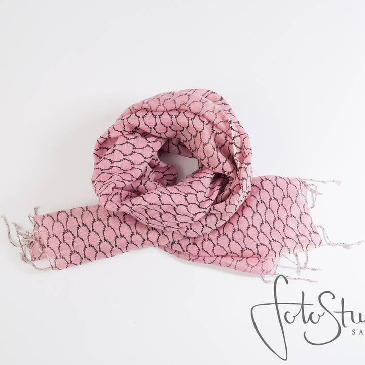 Sciarpa rosa in lino Pink Panther per la vendita all'ingrosso da parte di Hathi