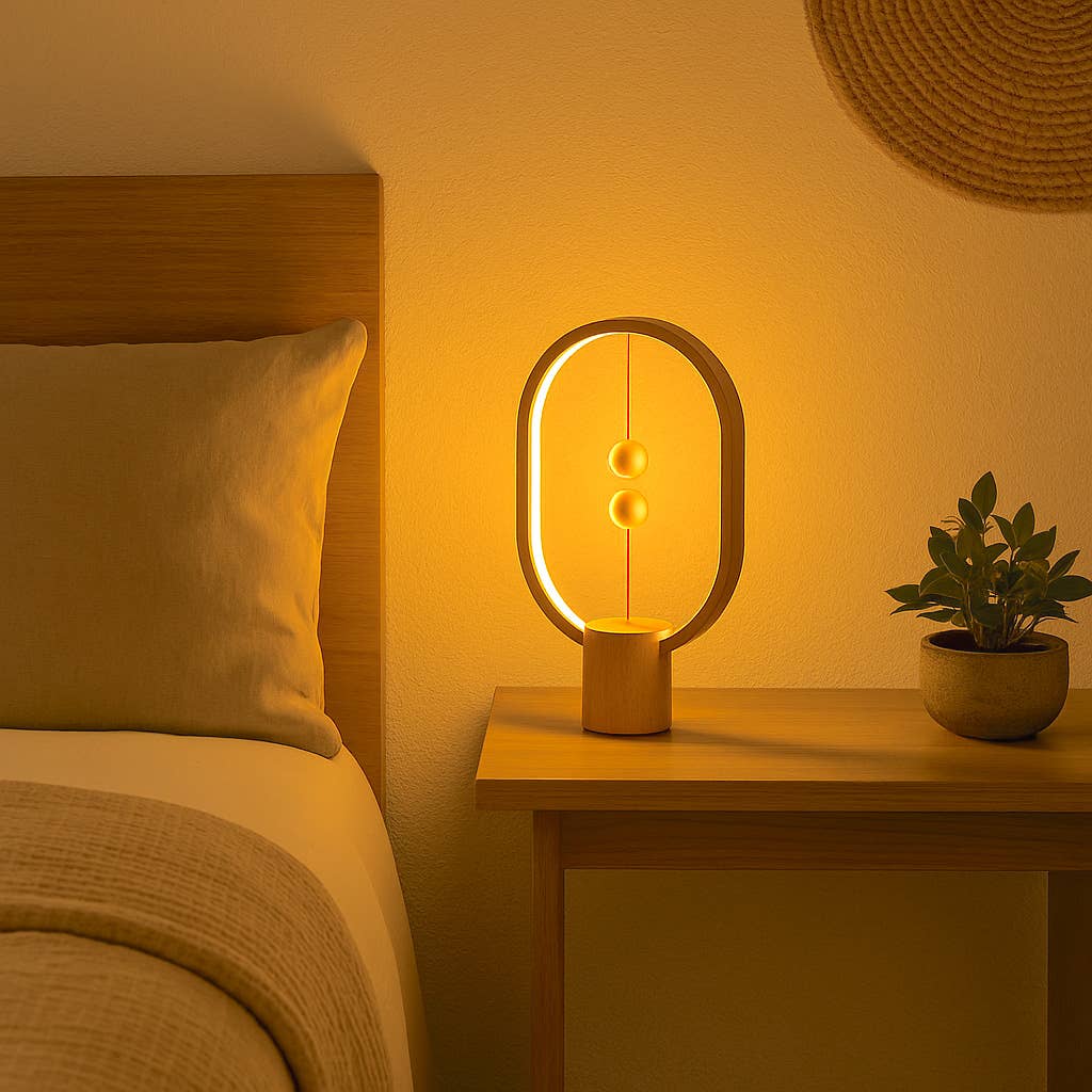 Allocacoc DesignNest - Wholesale Accent/Desk Lamp - Heng Balance Lamp Ellipse Mini USB-C; Portable; LIGHT WOOD 4
