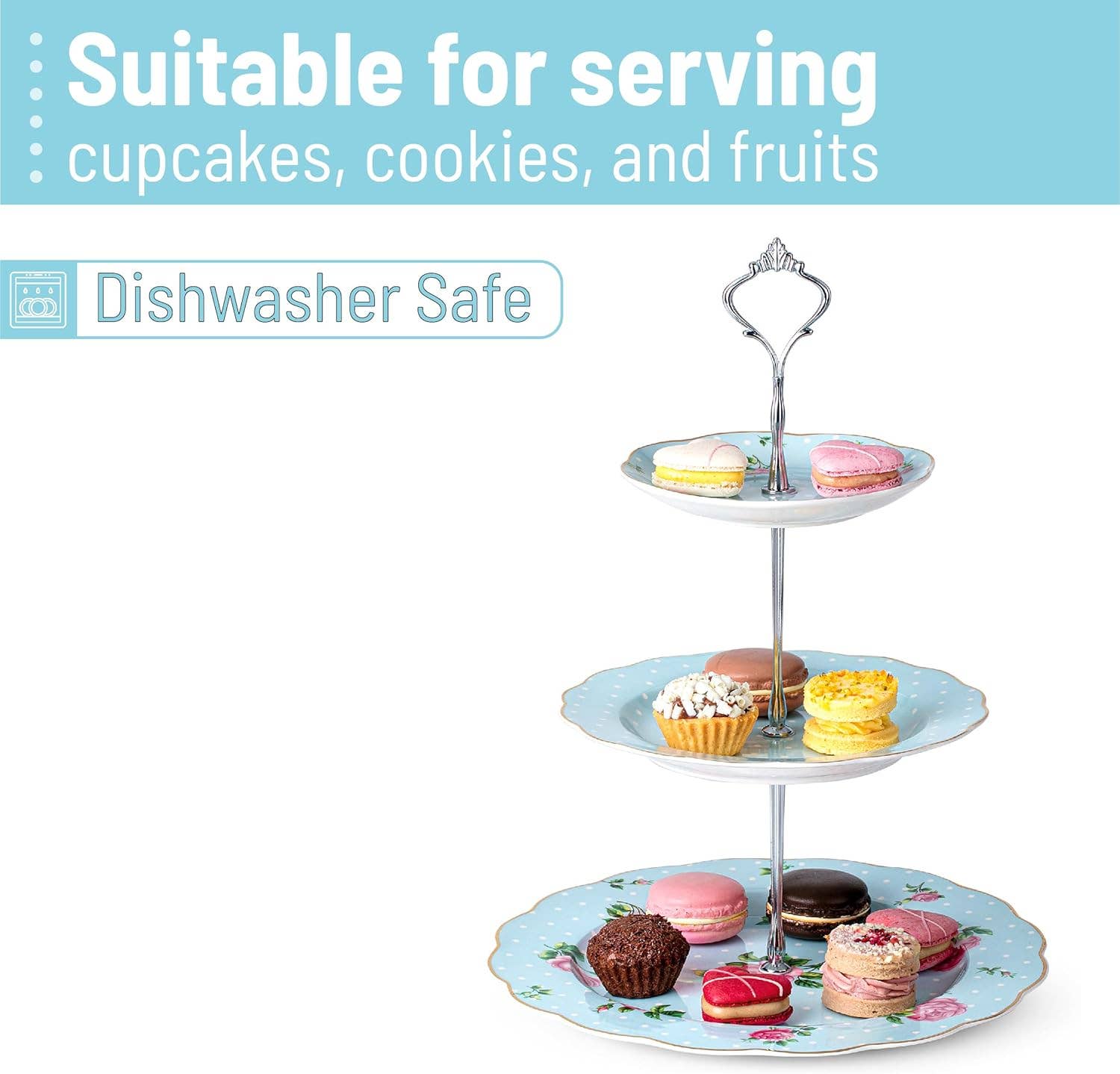Brew To A Tea - Wholesale Cake Stand - BTaT 3-Tier Porcelain Dessert Stand for Afternoon Tea3