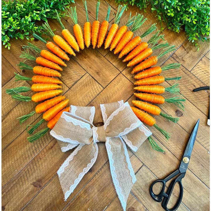 Factory Direct Craft - Wholesale Decorative Tabletop Object - Raffia Wrapped Faux Carrots (Bag of 6) -Select Size