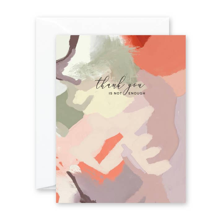 THANK YOU NOT ENOUGH Muted Abstract GREETING CARD for wholesale by pixelimpress
