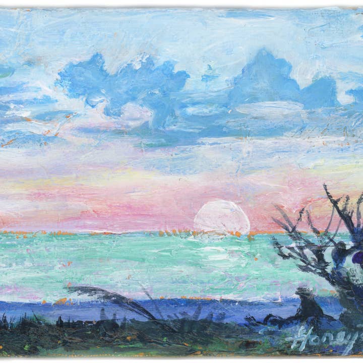 "Moon Beach" Canvas Print for wholesale by Honey Hilliard Art