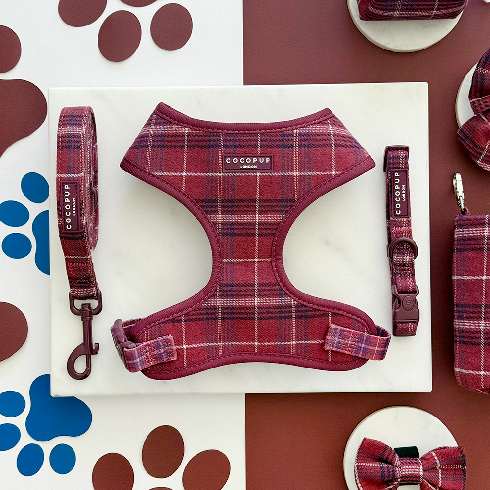 Cocopup London - Wholesale Pet Collar - Dog - Mulberry Plaid COLLAR2