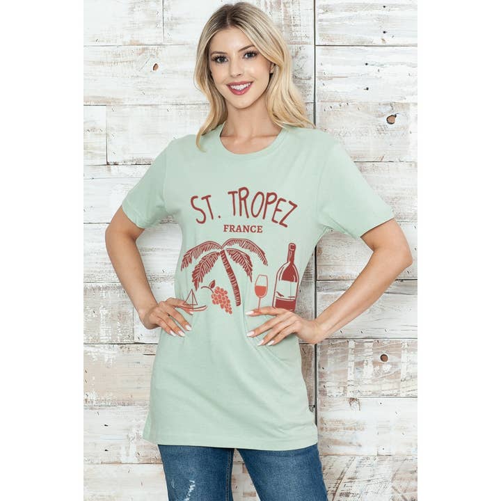2&moon - Wholesale T-Shirt (Graphic) - Women's - ST TROPEZ FRANCE VACAY TEE2