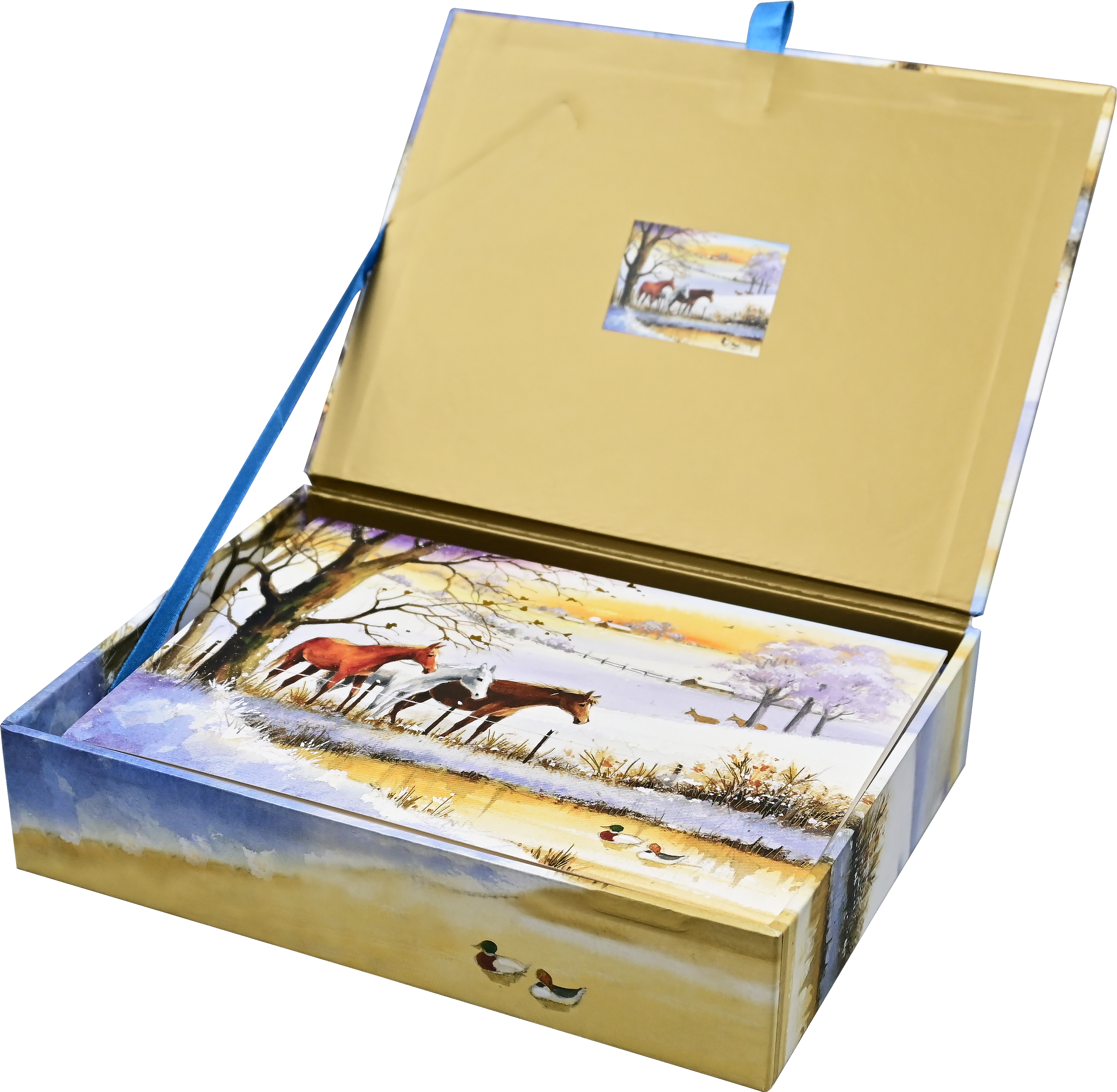 Peter Pauper Press - Wholesale Season's Greetings Card - Horses in Winter Deluxe Boxed Holiday Cards2