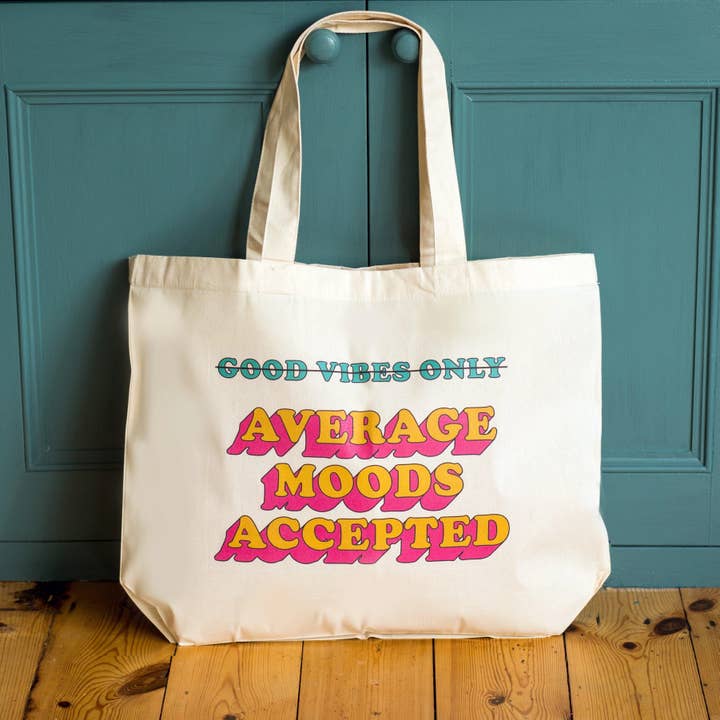 Of Life & Lemons – wholesale Tote bag – Unisex – 'Average Moods Accepted' Funny Tote Bag
