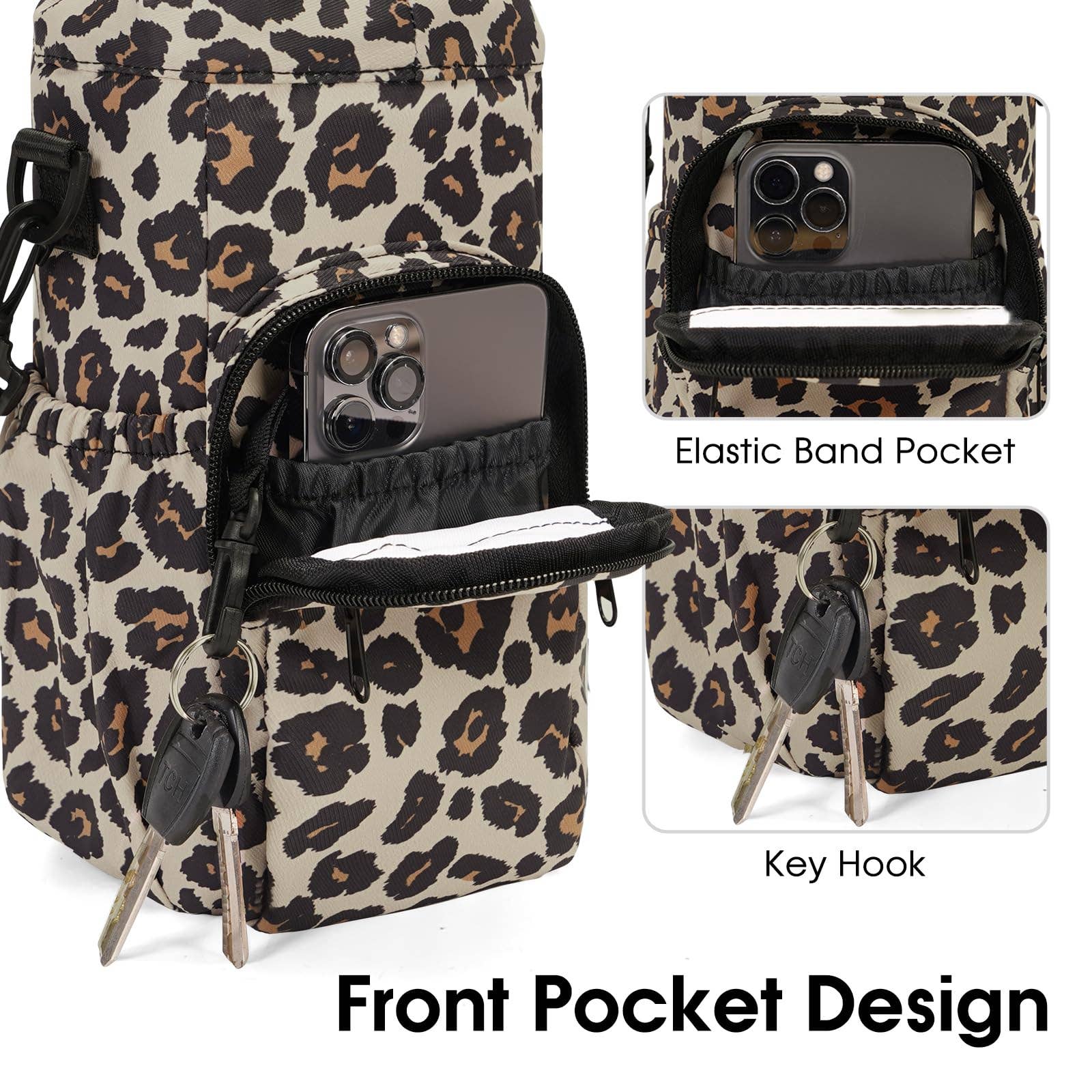 wandf - Wholesale Bottle Rack/Holder - Insulated Water Bottle Holder with Strap and Phone Pocket64