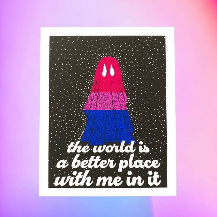 Bisexual Pride Ghost Art Print: LGBTQ+ Self-Love (8x10) for wholesale by Solo Souls