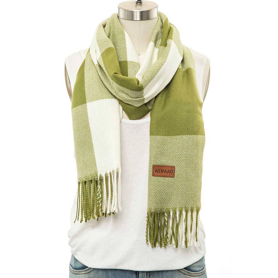 Artini Accessories - Venta al por mayor Bufanda - Mujer - Bufanda de mezcla de cachemira con estampado a cuadros7