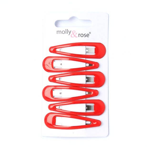 Inca UK - Wholesale Hair Clip - Women's - Card Of 6 Red Epoxy Sleepies. 5cm0