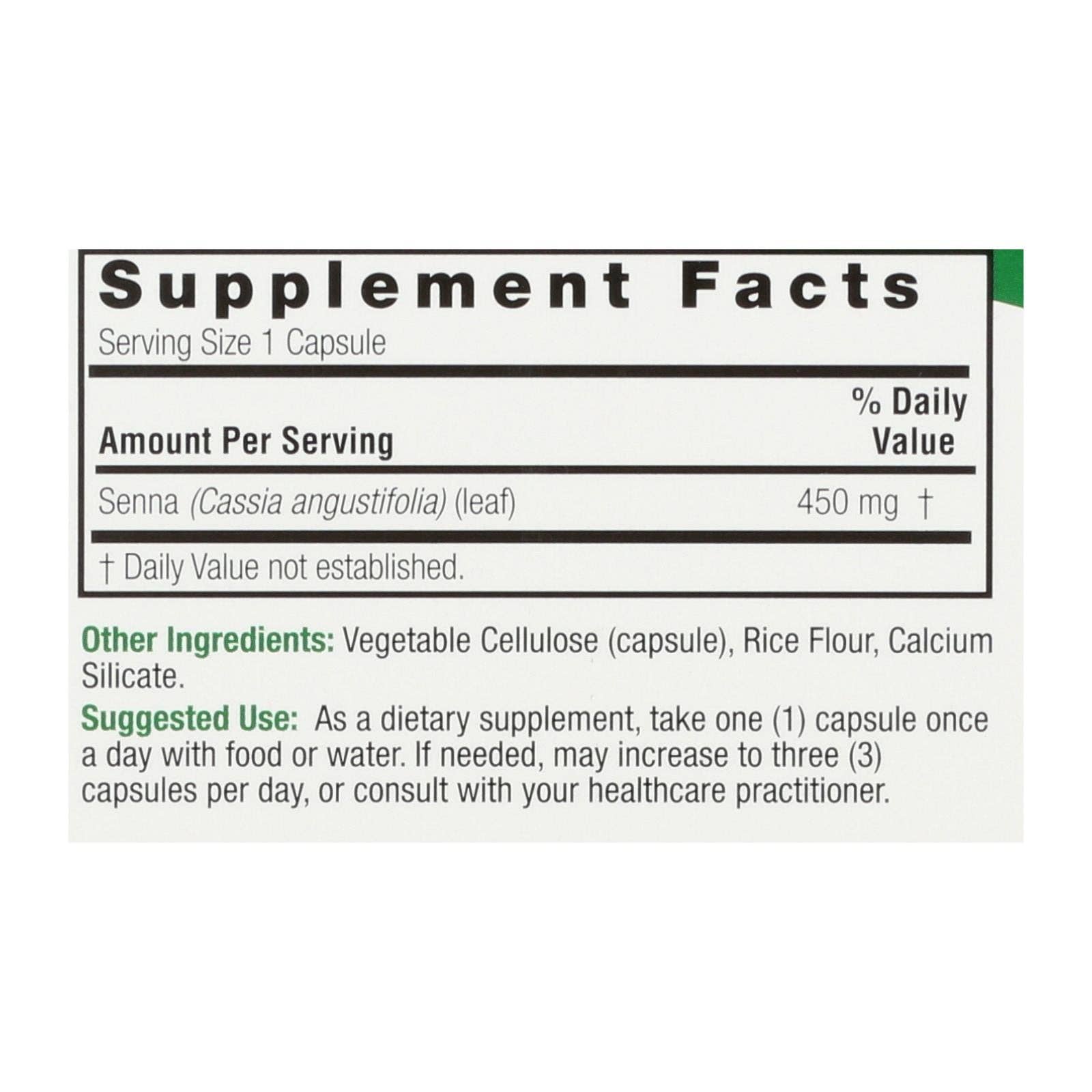 Everyday Supply Co - Wholesale Oral Supplement/Vitamin - Nature's Answer - Senna Leaf - 90 Capsules2