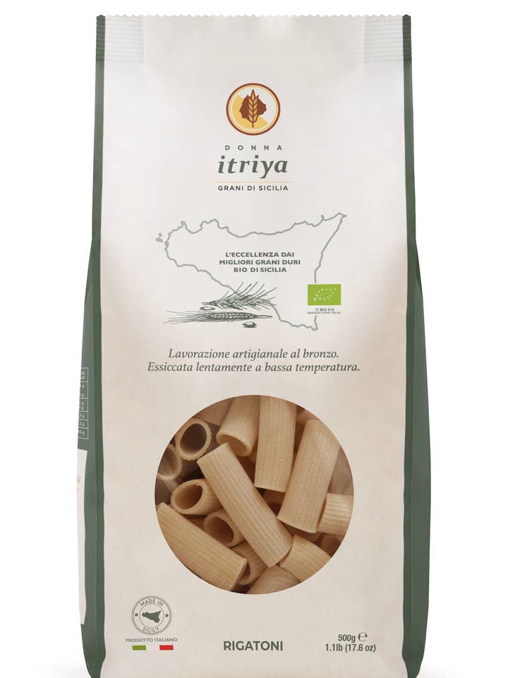 Økologiske Rigatoni for engroshandel hos Pastificio Donna itriya - Grani di Sicilia