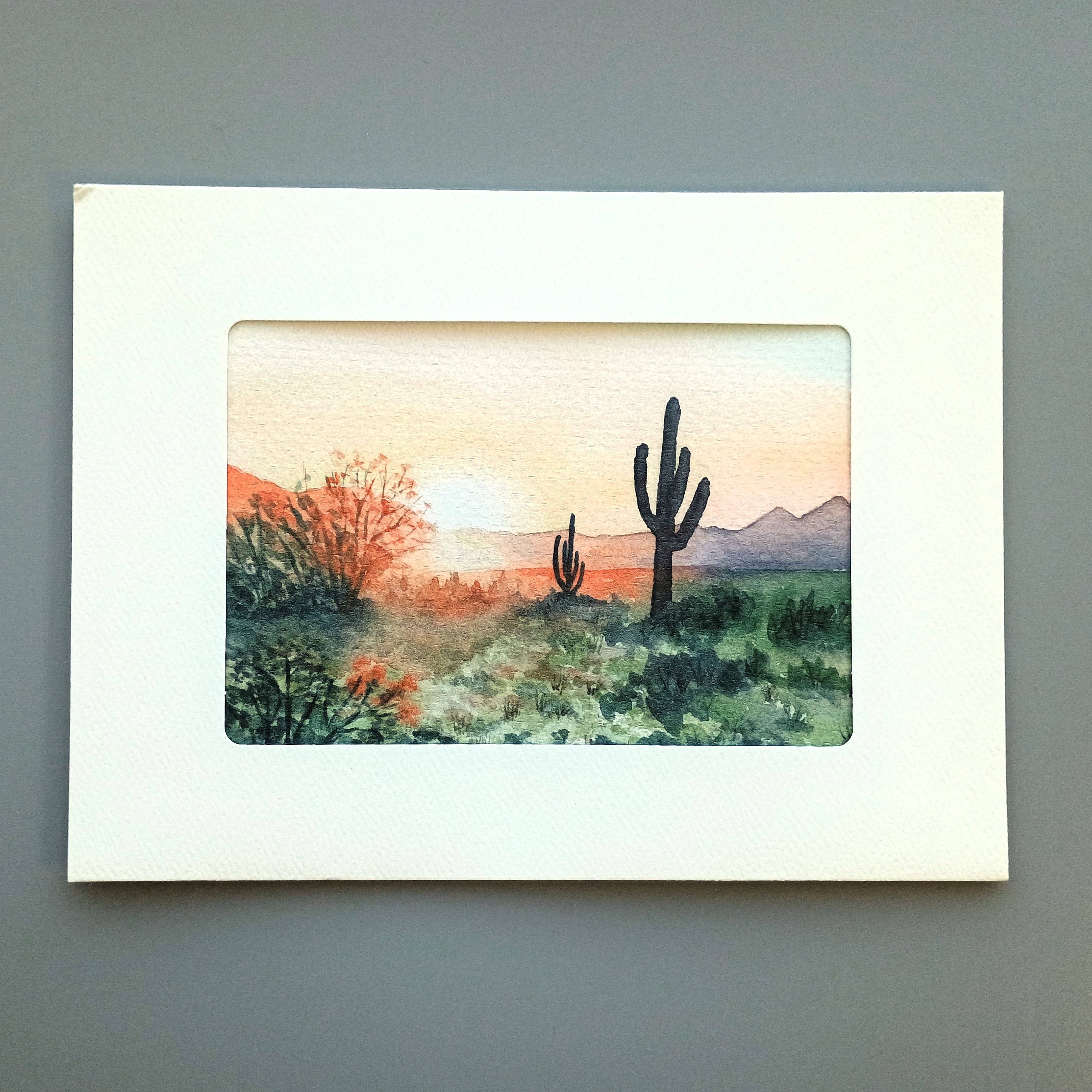 Kathryn Paul Fine Art - Wholesale Everyday Greeting Card - Desert Sunset watercolor greeting card1