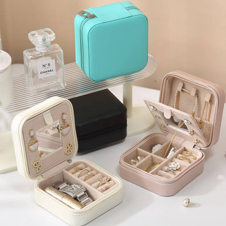 PORTABLE MIRROR JEWELRY STORAGE BOX_CWAJE1547 for wholesale by ACCITY