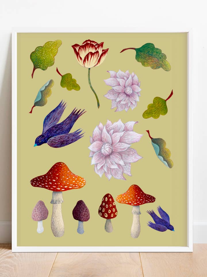 Garden Botanical – Whimsical Nature Art Print for wholesale by Isabelle Bryer Art