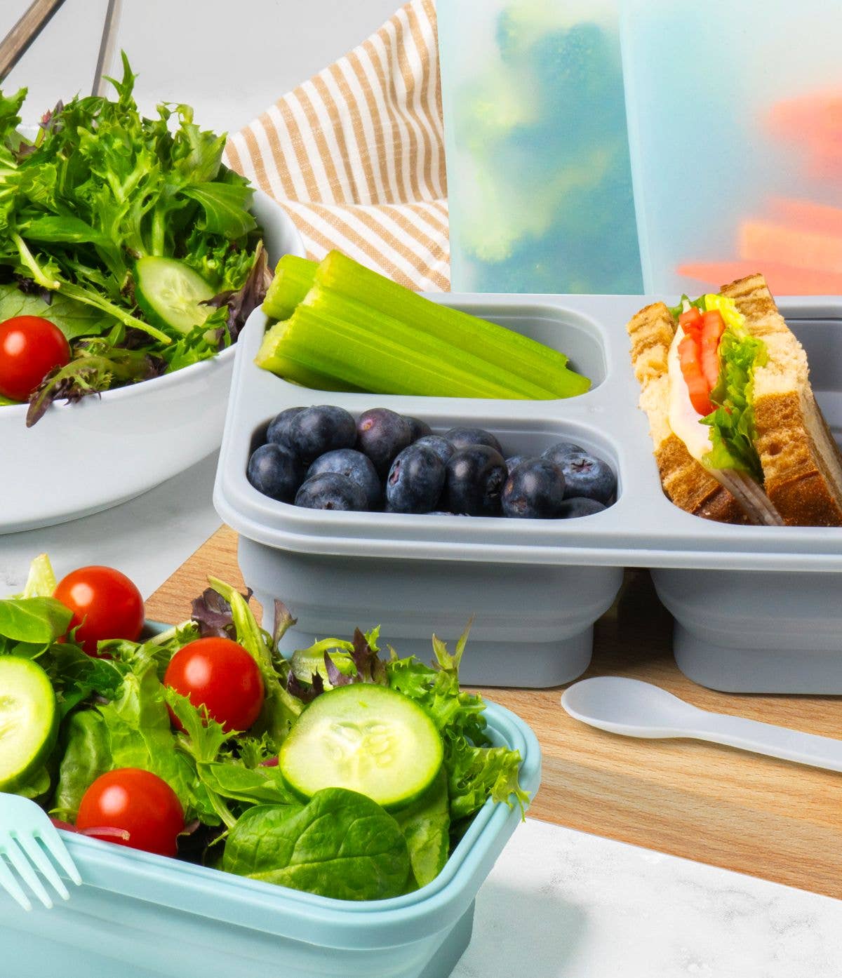 DM Merchandising - Wholesale Food Storage Container - Krumbs Kitchen Collapsible Silicone Meal Prep Container Asst3