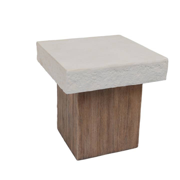 Mesa Auxiliar Cuadrada de Estilo MGO Madera y Piedra para venta al por mayor de Cheungs Home Decor