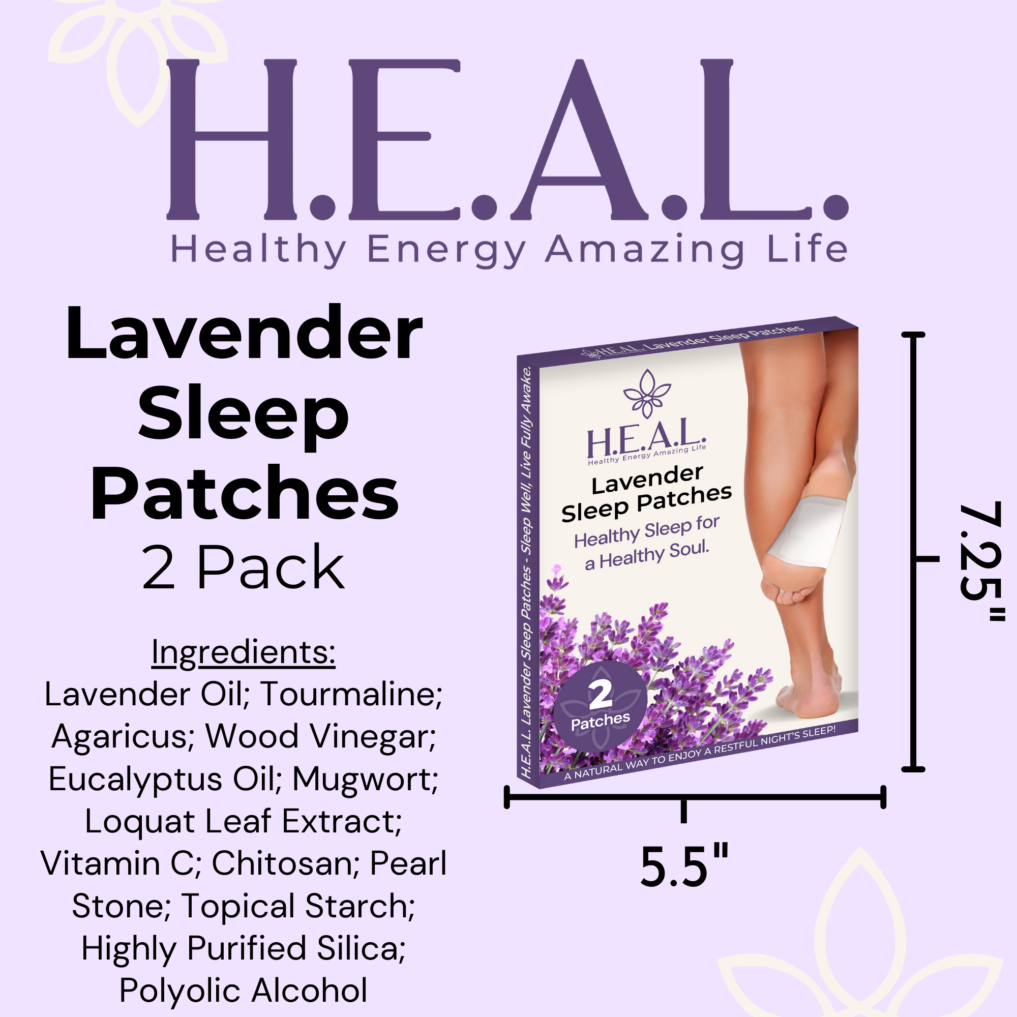 Healthy Energy Amazing Life - Vente Masques pour les pieds - Patchs de sommeil Bodytox lavande8