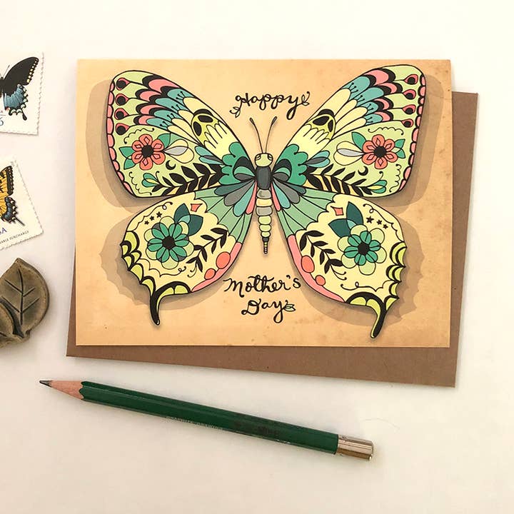 Mother's Day Butterfly Card - butterflies nature mom color for wholesale by Cynla