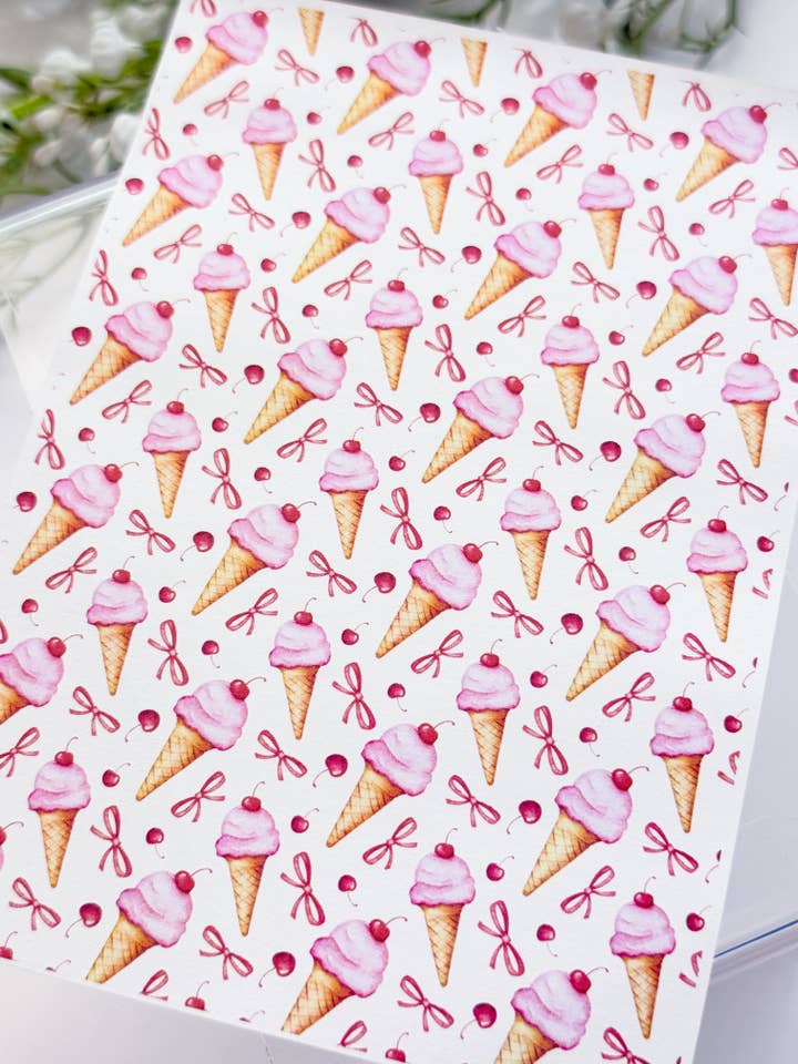 Transfer Paper 450 Cherry Ice Cream | Image Water Transfer for wholesale by Tera Clay