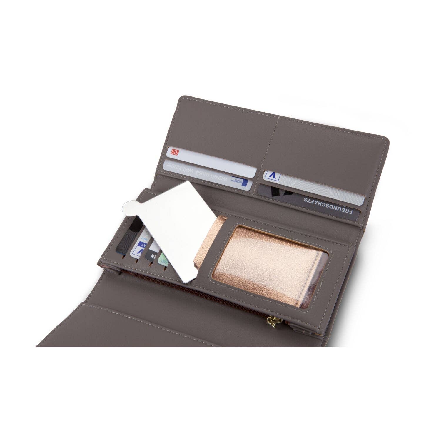 ROEMER WELLNESS - Wholesale Compact Mirror - Stainless steel pocket mirror, in case (rose)6