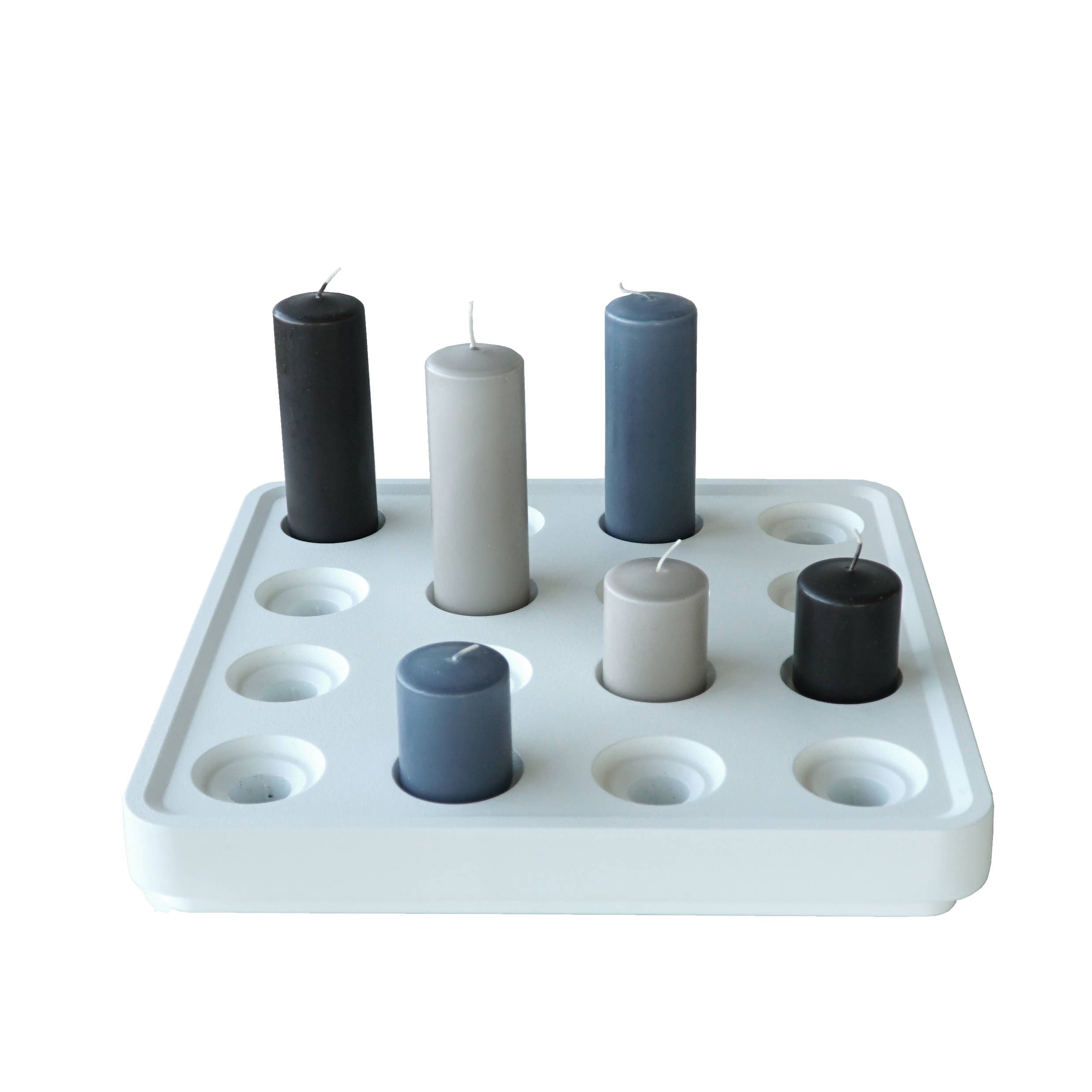 Born in Sweden AB - Wholesale Candle Holder - Large candleholder in recycled aluminum, spacing 16 candles12