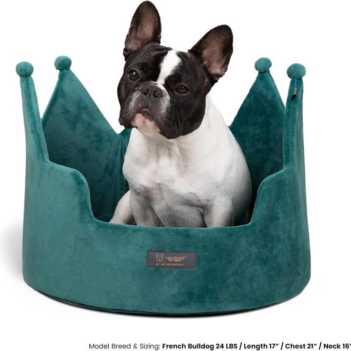 NANDOG PET GEAR FLORIDA – wholesale Pet bed – Cat/dog – NANDOG Prive Collection Large Crown Bed (TEAL GREEN)