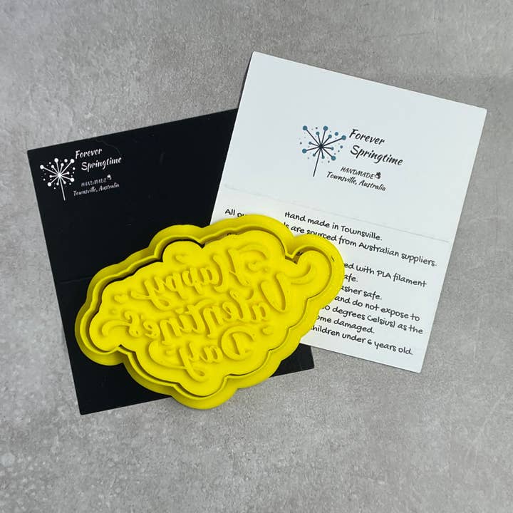Forever Springtime – wholesale Biscuit cutter – Love I LOVE YOU SCRIPT FONT Cookie Cutter and Embosser Stamp for Fondant / Polymer Clay / Clay / Plasticine