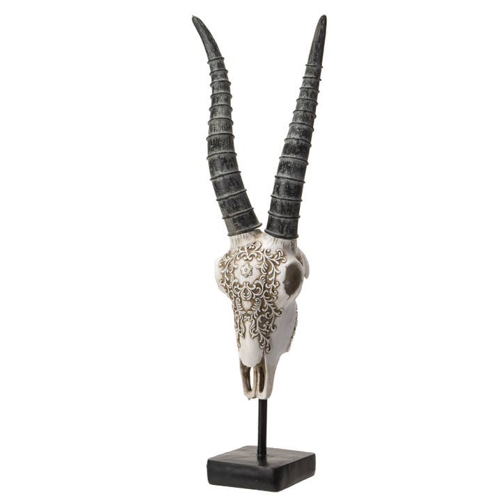 Pacific Trading – Estatueta decorativa por atacado – Crânio Decorativo de Órix Africano Entalhado2