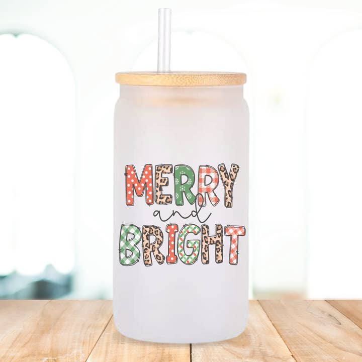 Merry & Bright Beer Can shaped glass for wholesale by BB’s Shebang
