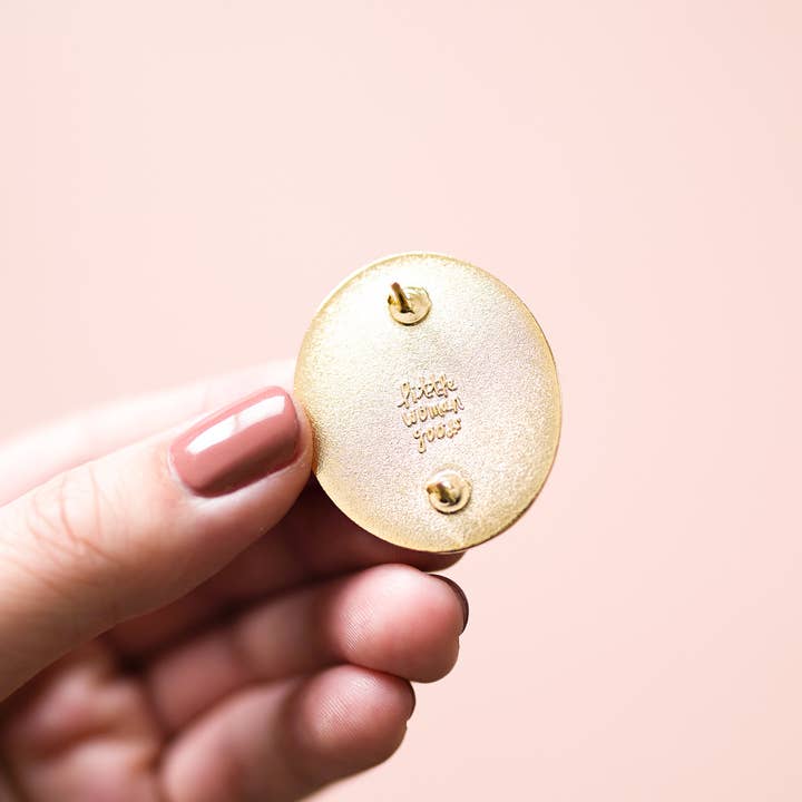 Little Woman Goods - Wholesale Lapel Pin/Button - I Can & I Will Enamel Pin- Empowering Pink Floral Feminist