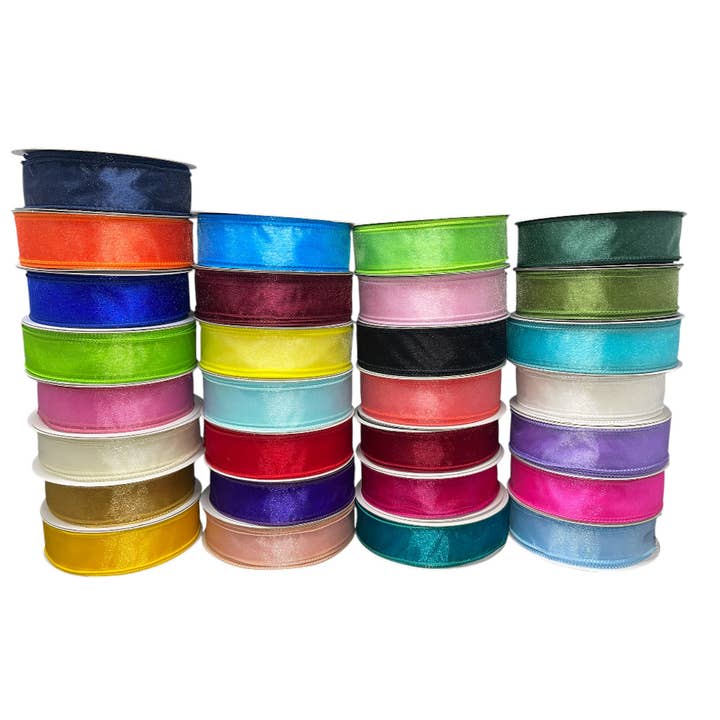 Thompson Wholesale - Wholesale Ribbon - Gift Wrapping - Sheer Organza 1.5" Wired Ribbon Customizable (10 PK)