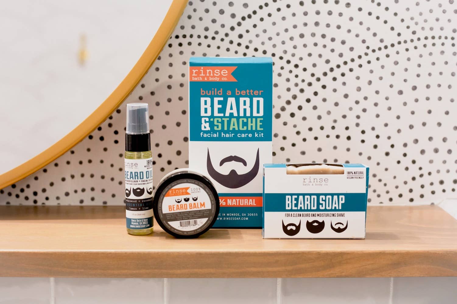 Rinse Bath Body Inc - Wholesale Beard Styling Product - Beard & Stache Kit | Men's Gift Set4