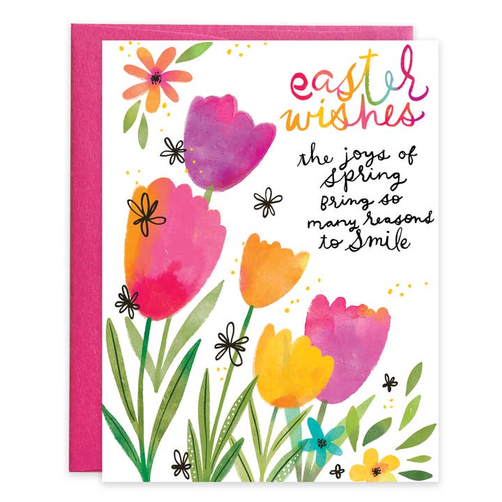 Easter Greeting Card - Bright Tulips for wholesale by GINA B DESIGNS