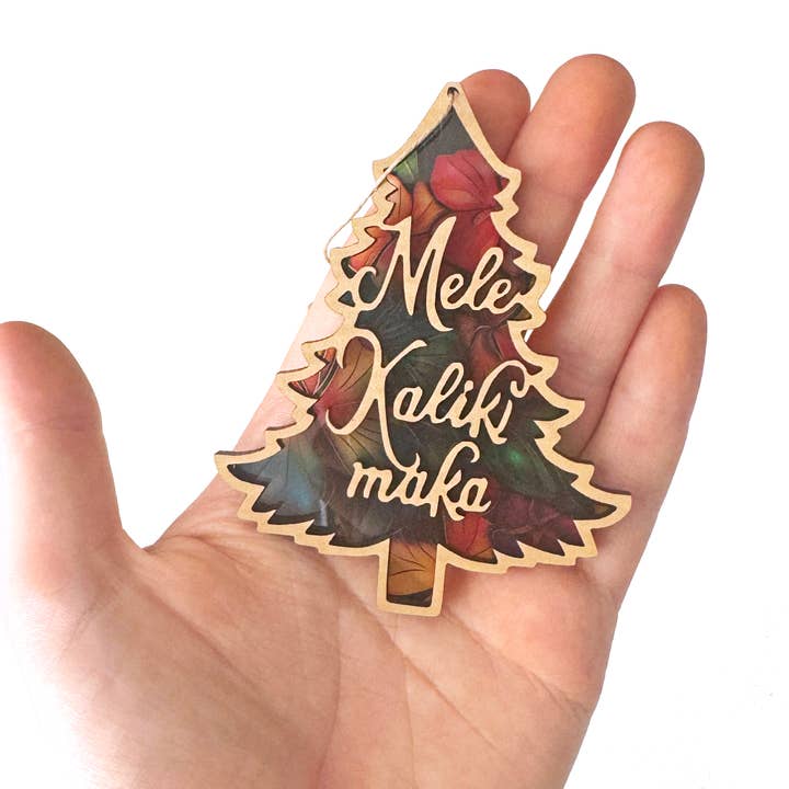 Art by Sharell - Wholesale Ornament - Mele Kalikimaka Hawaiian Ornament