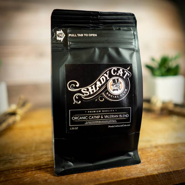 Organic Catnip & Valerian Blend Bag | New Printable! for wholesale by SHADY CAT SOCIAL CLUB