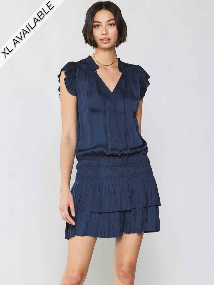 Vestido Mini Plisado Zoey - XL para venta al por mayor de Current Air