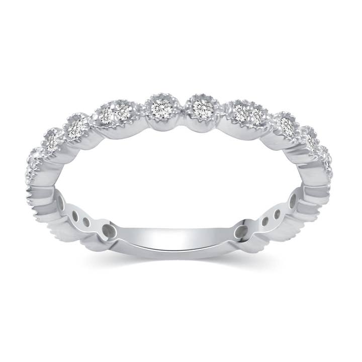 Milgrain Marquise Infinity Half Eternity Ring in 925 Sterlin for wholesale by Prime and Pure