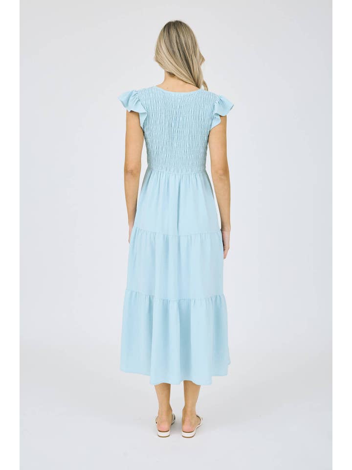 MINE - Wholesale Dress - Women's - FLUTTER SLEEVE MAXI DRESS8