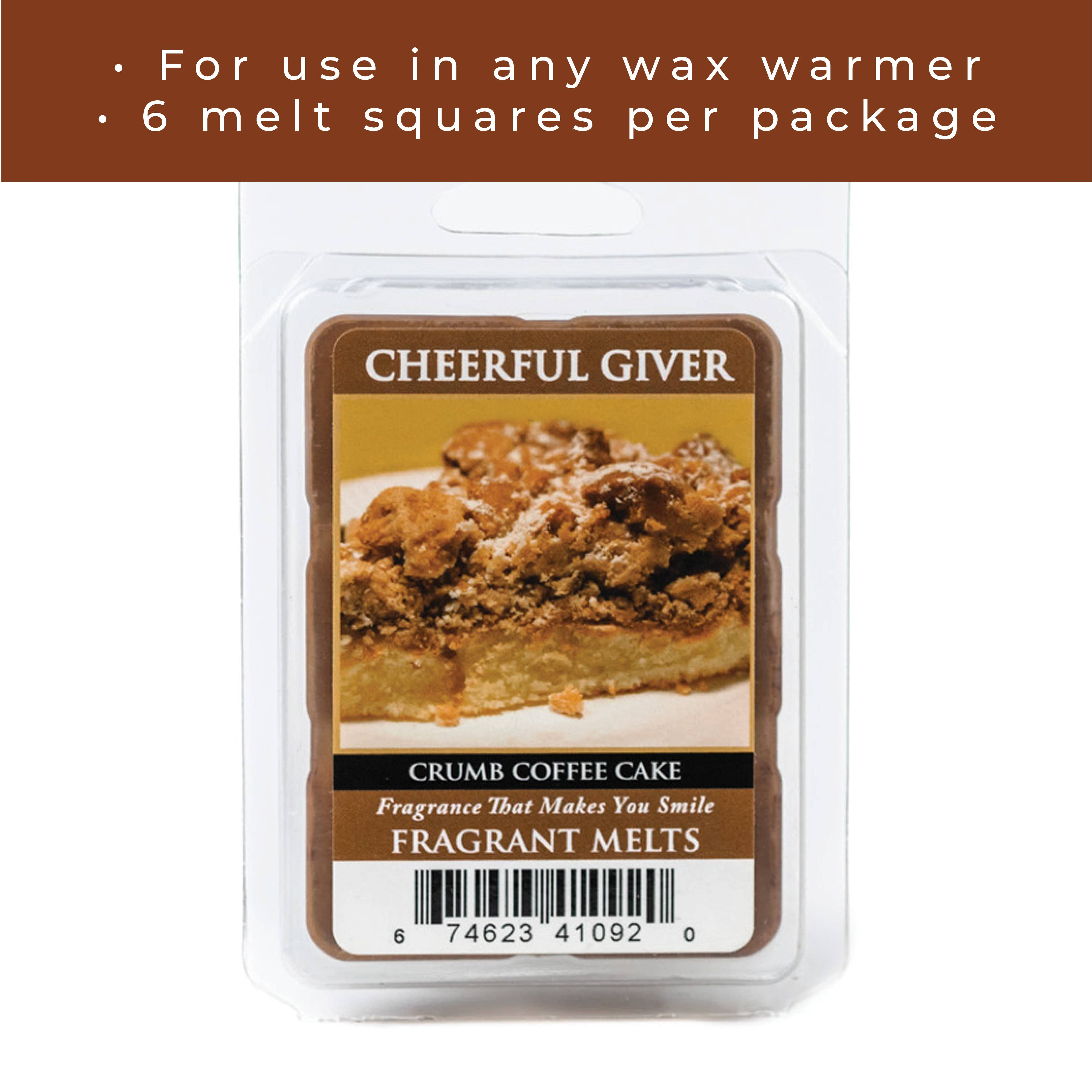 A Cheerful Giver – wholesale Wax melt – Melts (8/box) - Crumb Coffee Cake4