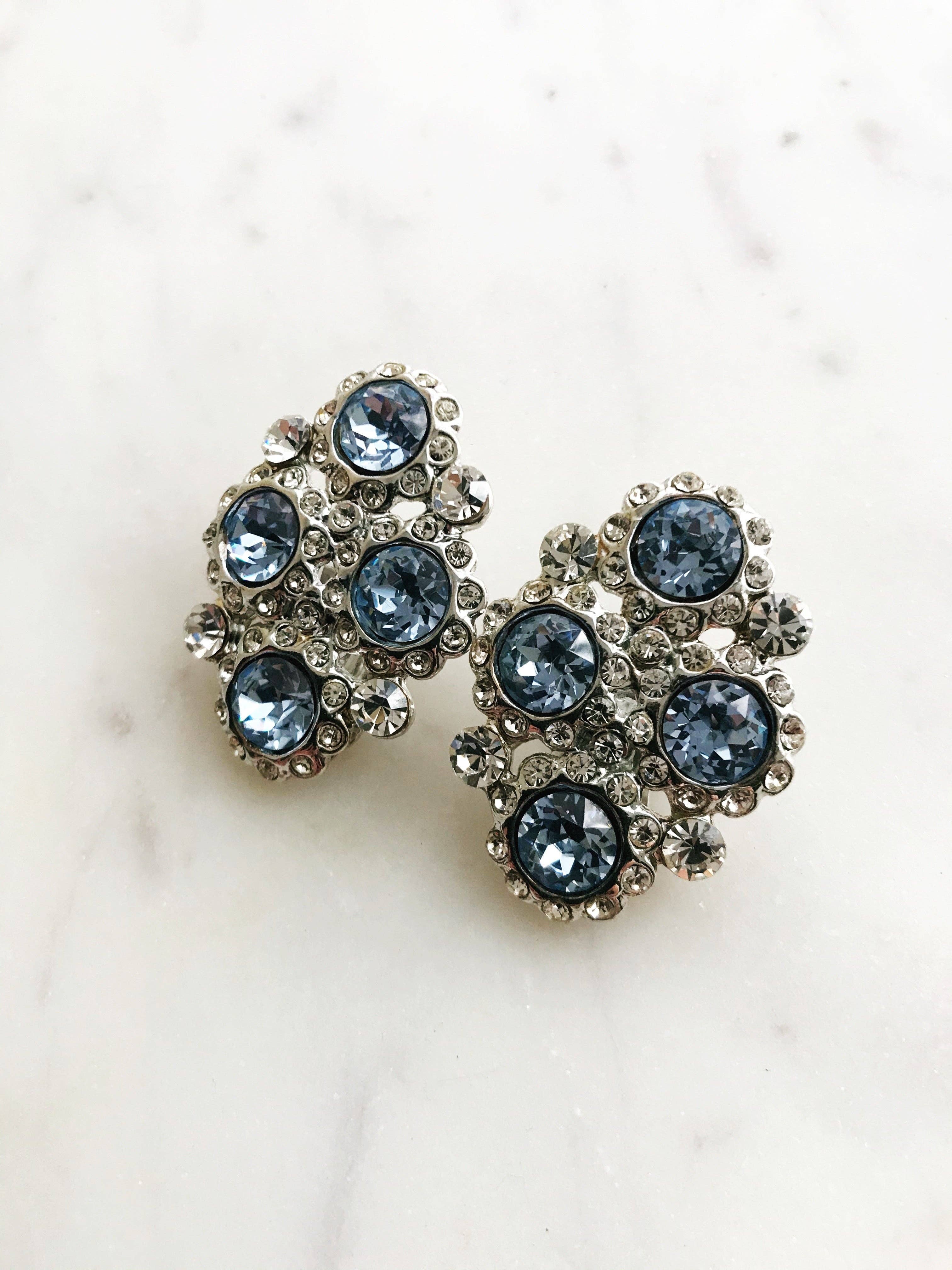 Carmen Miller Jewellery – wholesale Clip-on-örhängen – Harper Swarovski Crystal ljusblå klipp på örhängen2