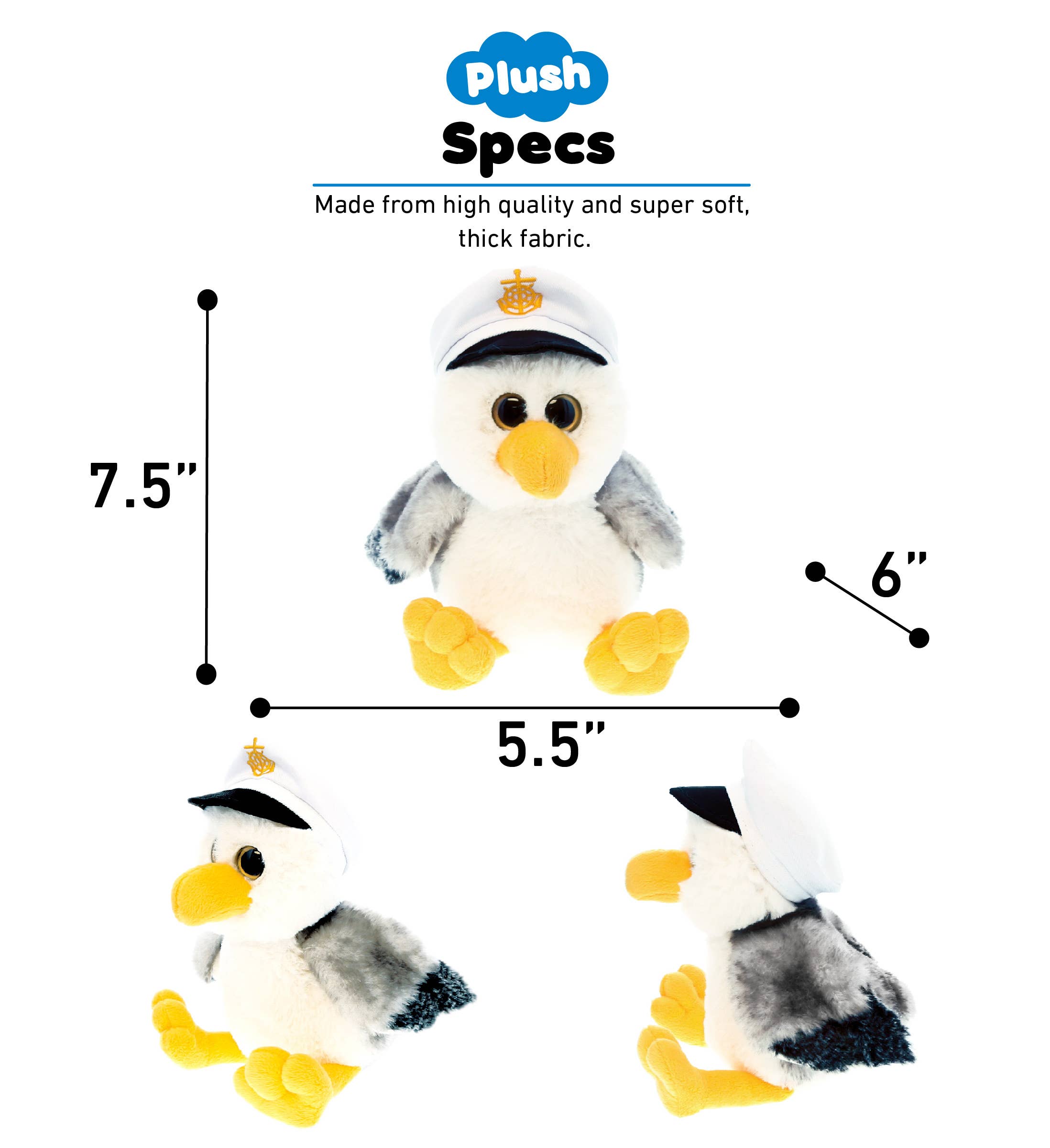Cota Global - Wholesale Stuffed/Plush Toy - Kids & Baby - Super Soft Plush - Seagull Sailor2
