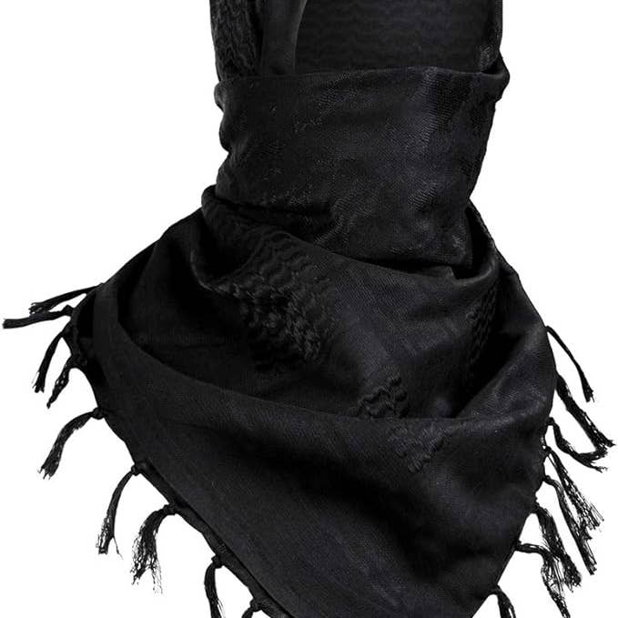 George's Regional - Wholesale Scarf – Unisex - Keffiyeh Shemagh Scarf 100% Cotton - Black on Black1